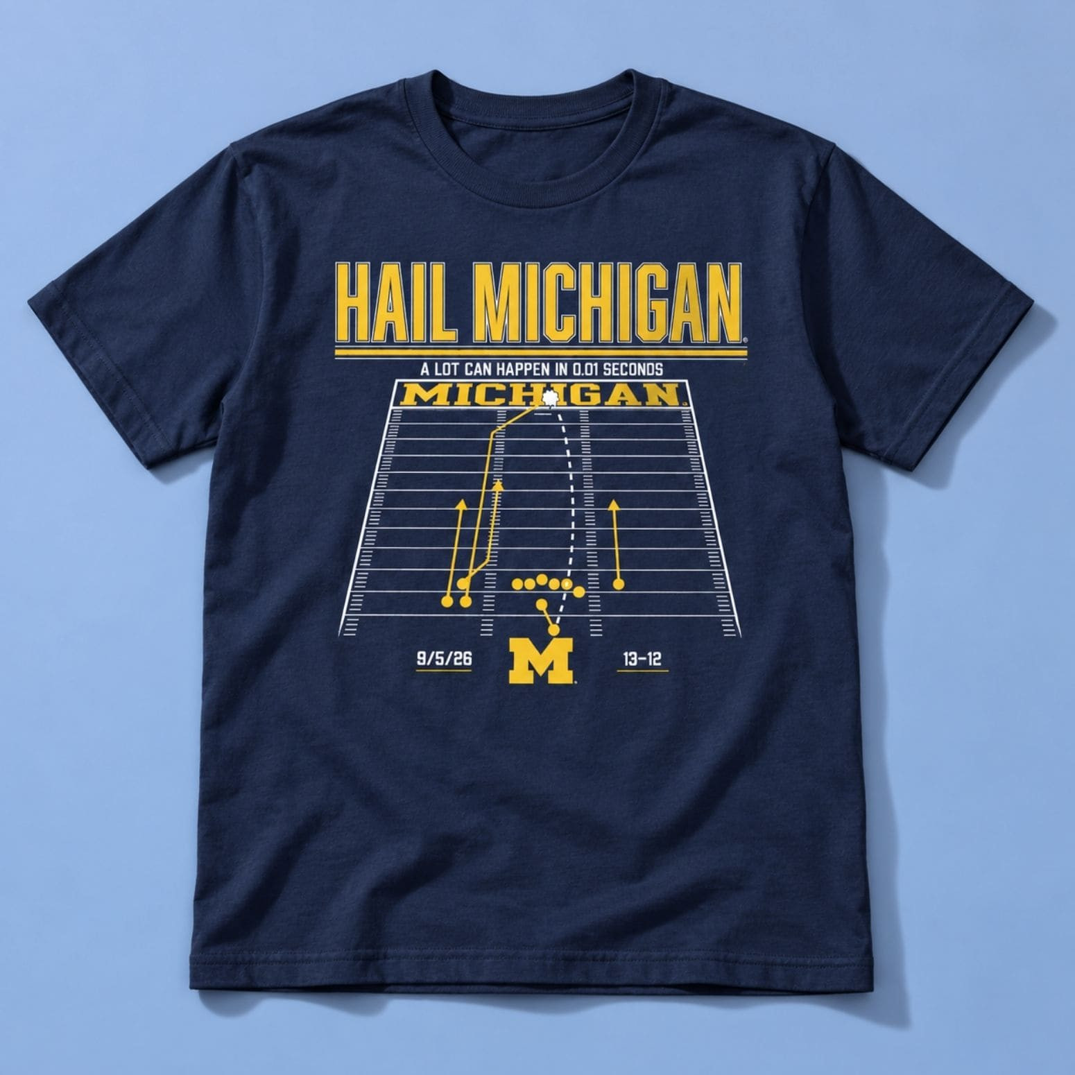 Hail Michigan A Lot Can Happen In 0 01 Seconds Shirt Gift For Football Lovers