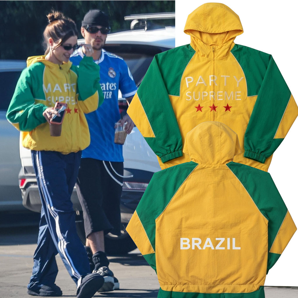 Hailey Bieber Marty Supreme Jacket Justin Bieber Hailey Bieber Over Thanksgiving Weekend Merch