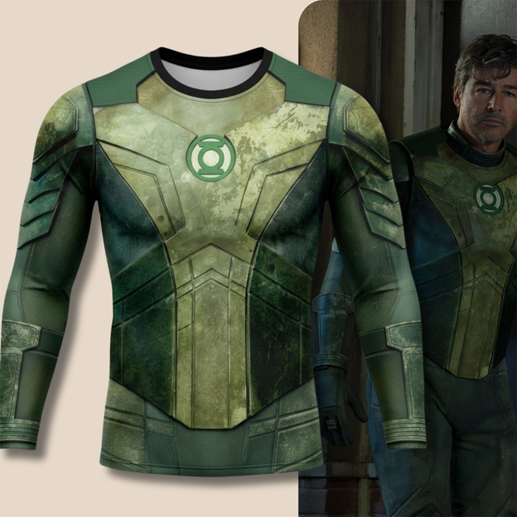 Hal Jordan's Tactical Green Lantern Suit Cosplay Costume Compression Shirt DC Comics Rash Guard Hal Jordan's Tactical Green Lantern Suit Cosplay Costume Compression Shirt DC Comics Rash Guard