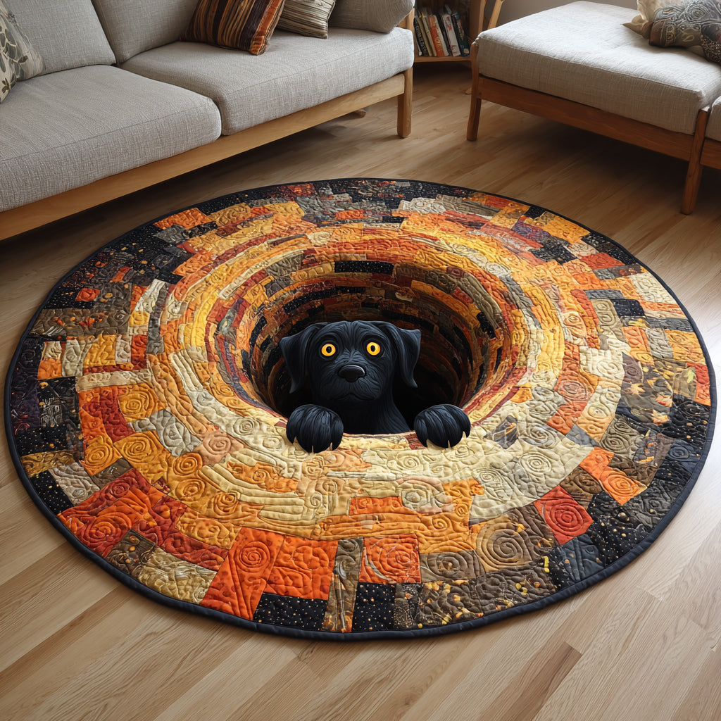 Halloween Labrador Retriever Quilted Round Mat Large Round Area Rugs Gift Ideas Halloween