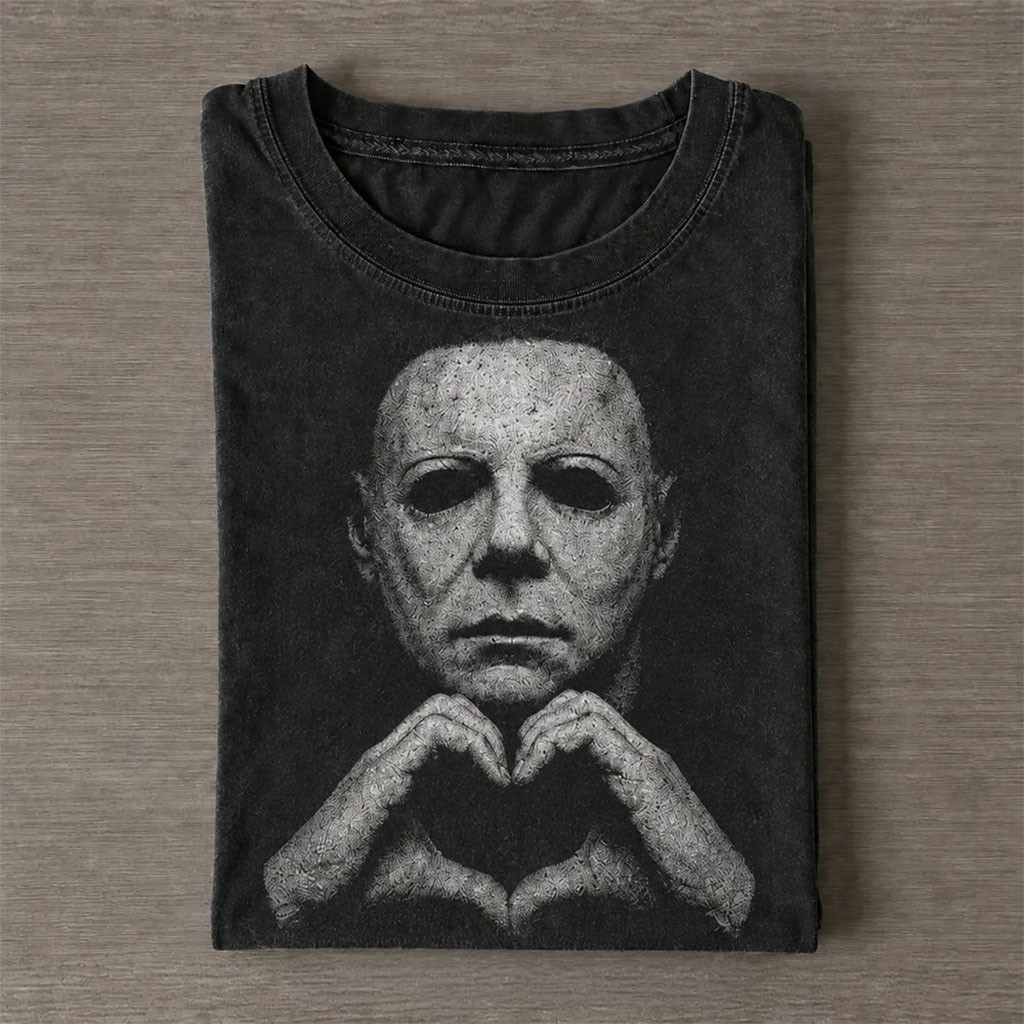 Halloween Michael Myers Heart Wash T-Shirt Michael Myers Merch Gifts For A Horror Lover
