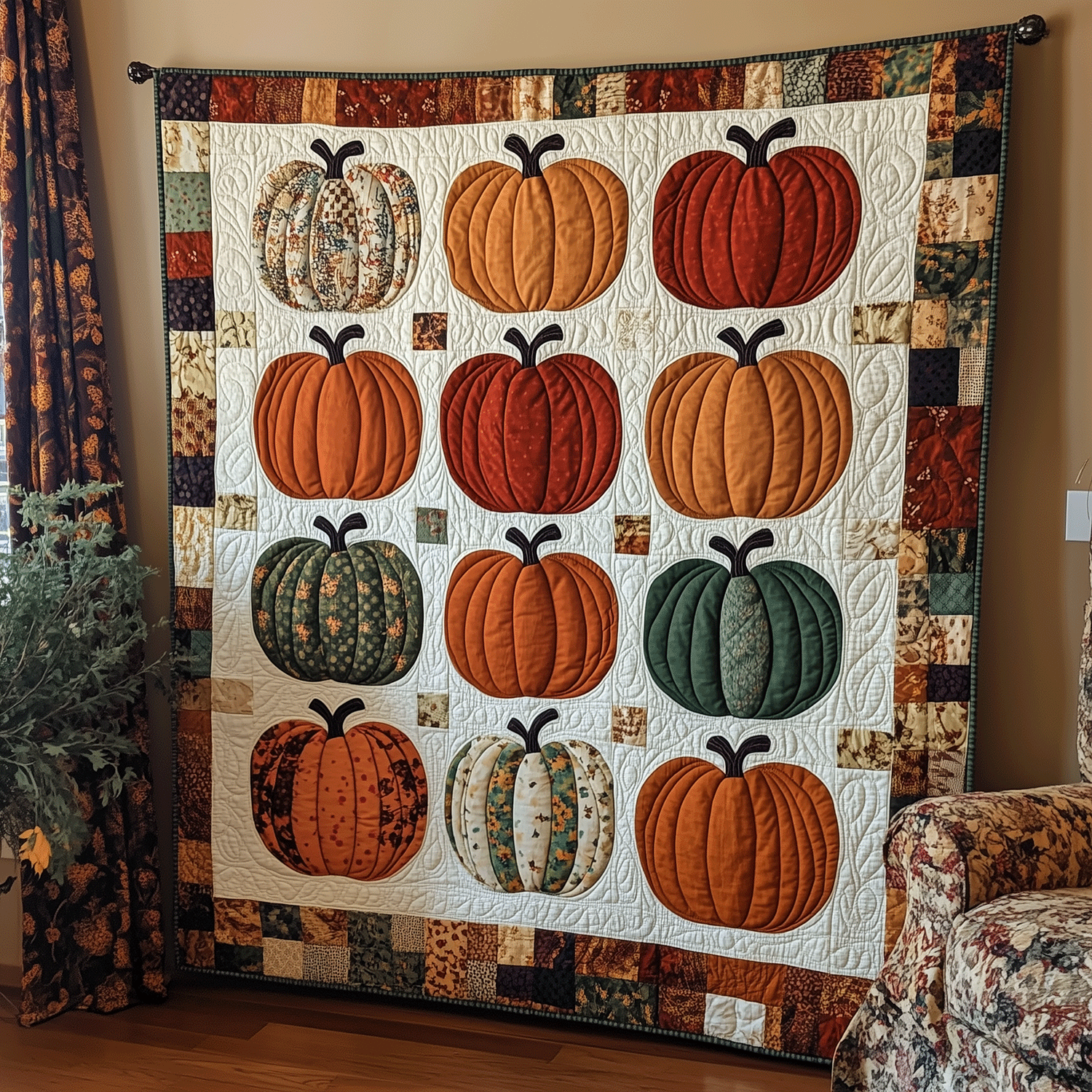 Halloween Pumpkin Quilted Blanket Cozy Warm Blanket Good Halloween Gifts