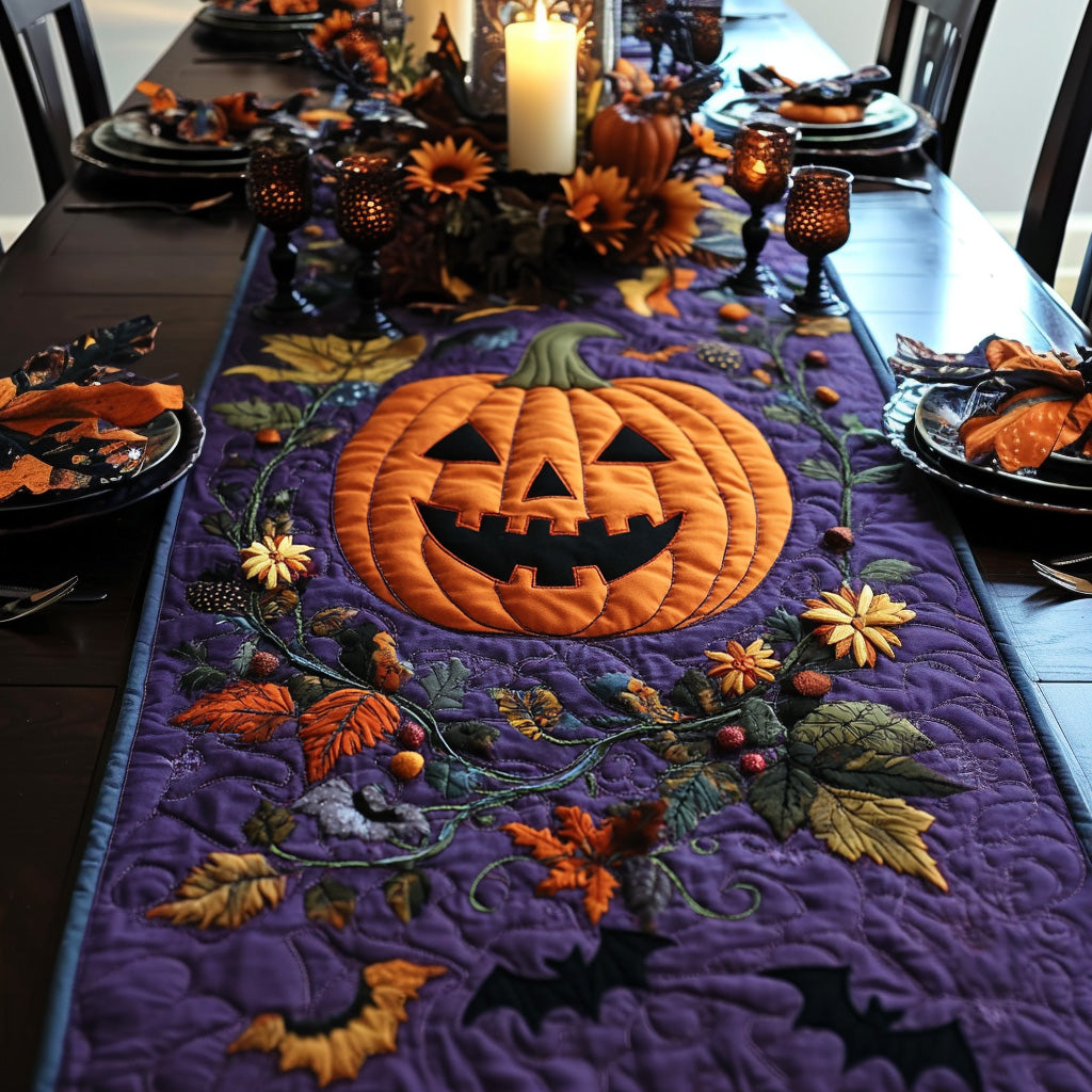 Hallowflame Quilted Table Runner Dining Room Decor Great Halloween Gifts