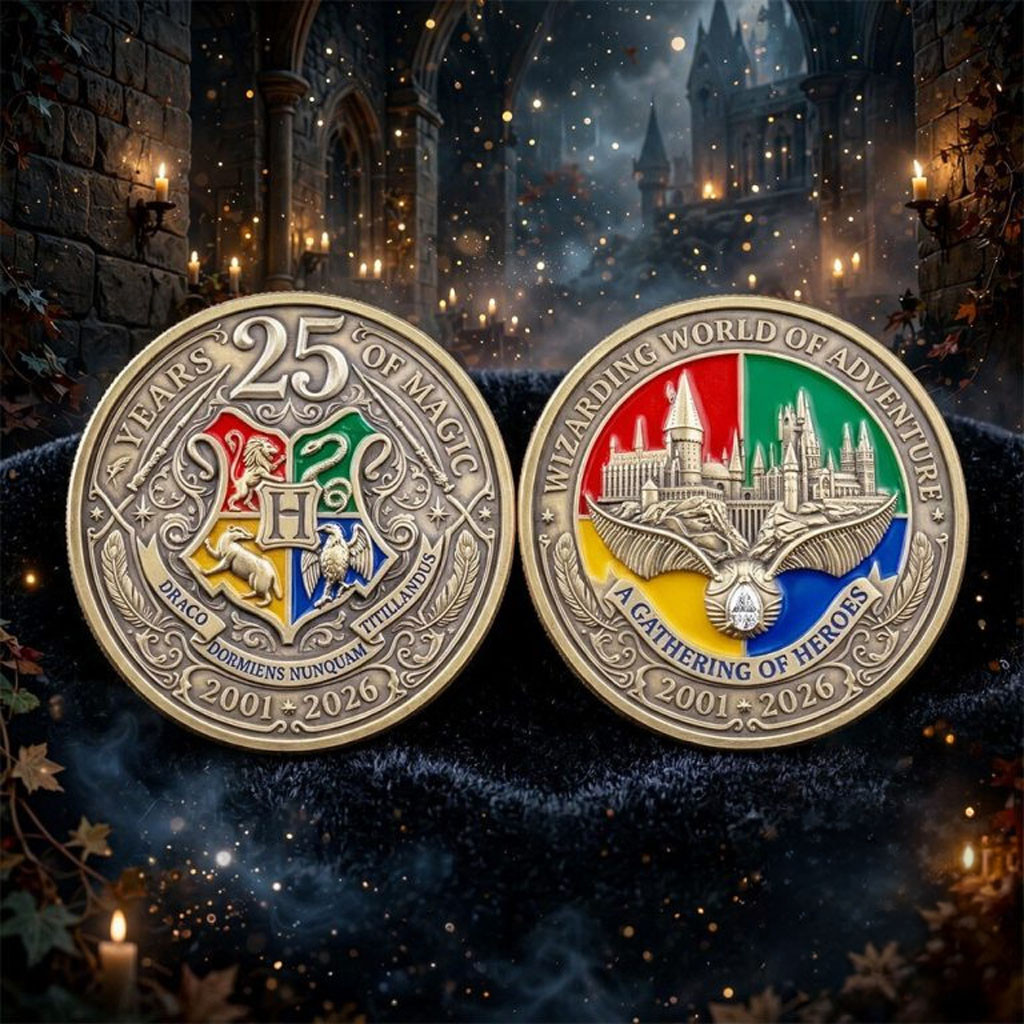 Harry Potter 25 Years Of Magic Hogwarts Coin Harry Potter Merch Gifts For Friends Harry Potter 25 Years Of Magic Hogwarts Coin Harry Potter Merch Gifts For Friends