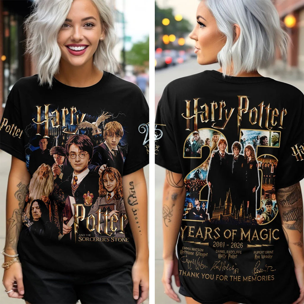 Harry Potter 25 Years Of Magic T-Shirt Hogwarts Anniversary Merch Gifts For Harry Potter Lovers Harry Potter 25 Years Of Magic T-Shirt Hogwarts Anniversary Merch Gifts For Harry Potter Lovers
