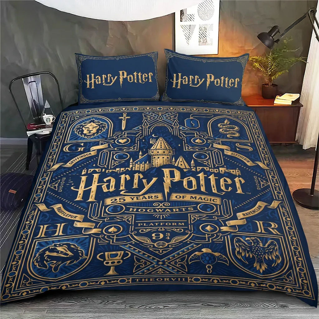 Harry Potter 25th Anniversary Bedding Set 25 Years Of Magic Bedspread Set Harry Potter Merch Harry Potter 25th Anniversary Bedding Set 25 Years Of Magic Bedspread Set Harry Potter Merch