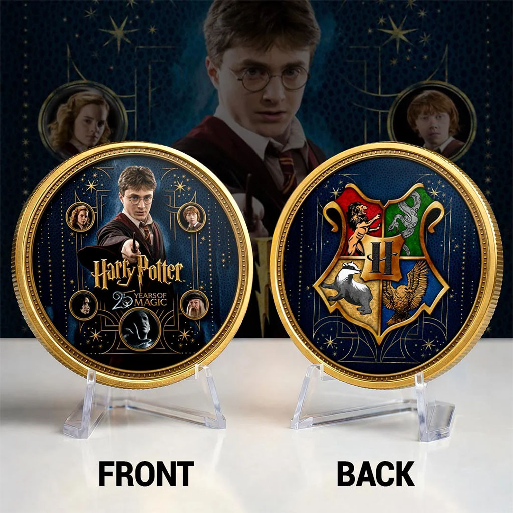 Harry Potter 25th Anniversary Commemorative Coin 25 Years Of Magic Harry Potter Merch Decor