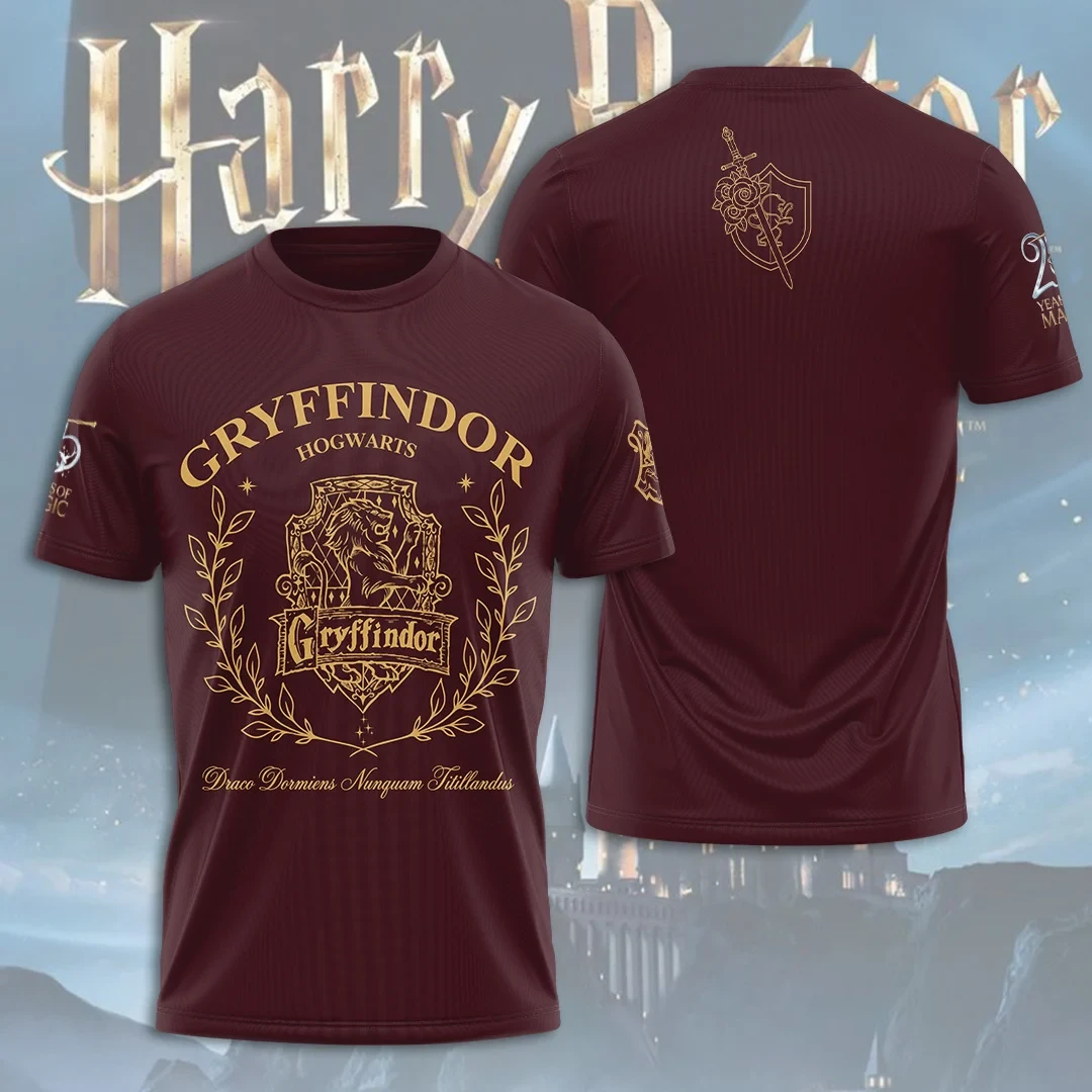 Harry Potter 25th Anniversary Gryffindor Hogwarts T-Shirt Harry Potter Merch Gifts For Fans