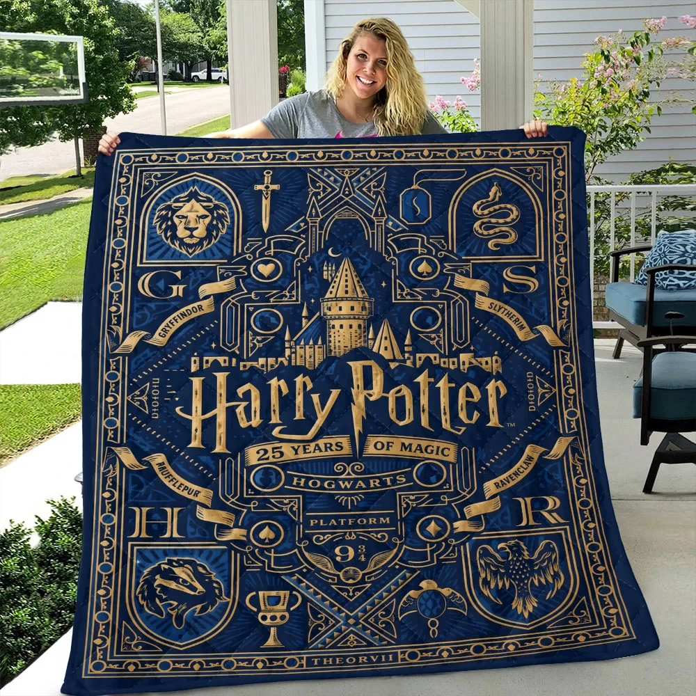 Harry Potter 25th Anniversary Quilt Blanket 2001-2026 Wizarding World Harry Potter Merch Decor
