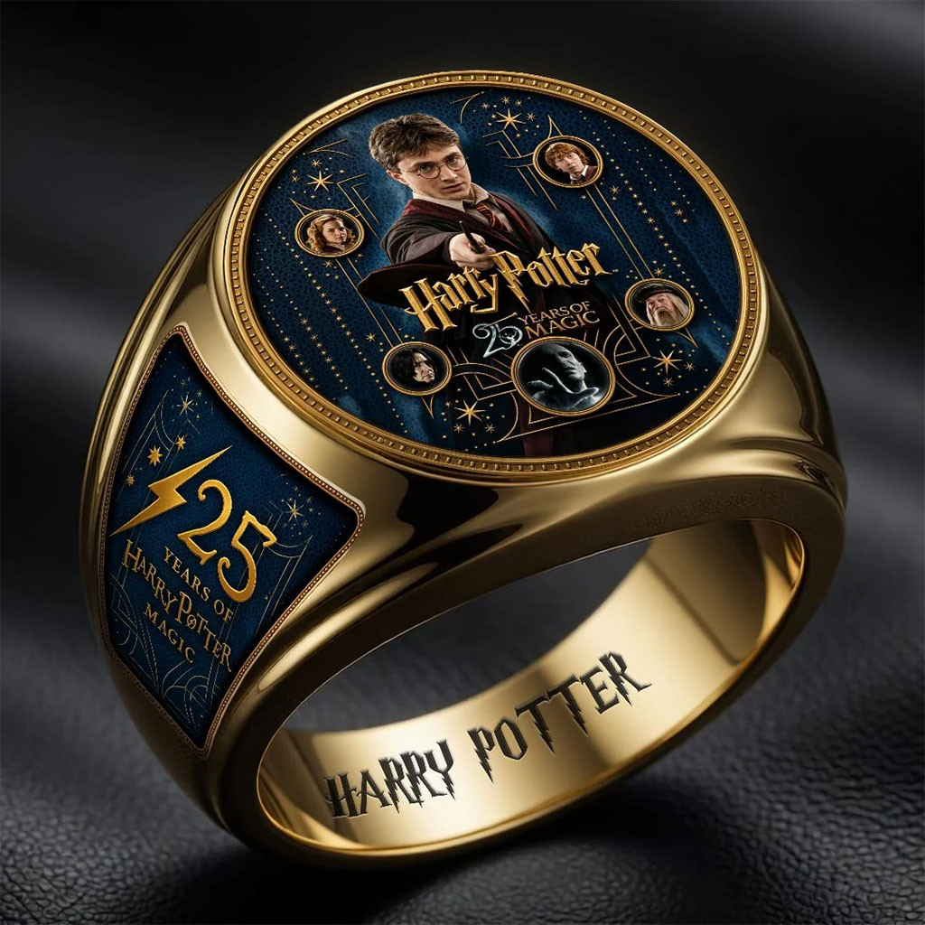 Harry Potter 25th Anniversary Ring 25 Years Of Magic Jewelry Gifts For Harry Potter Fans Harry Potter 25th Anniversary Ring 25 Years Of Magic Jewelry Gifts For Harry Potter Fans
