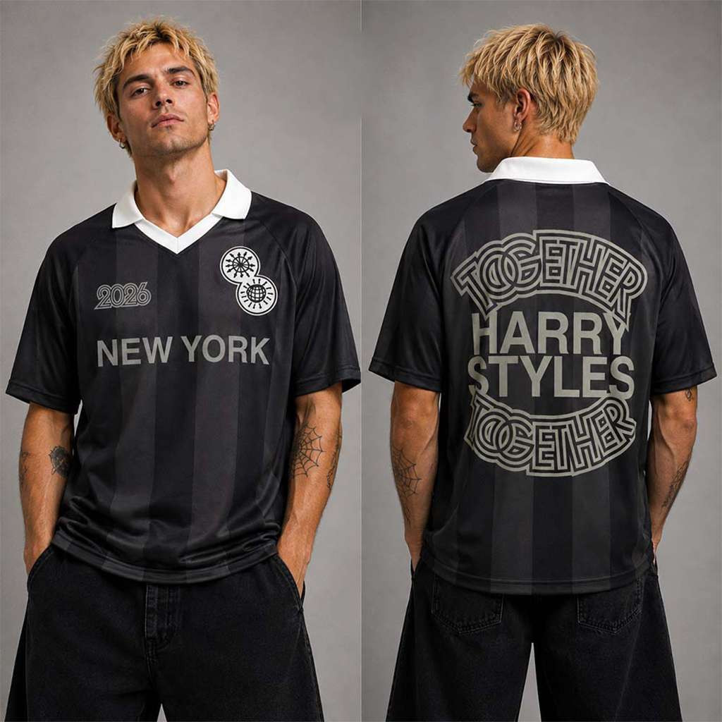 Harry Styles Merch New York 2026 MSG Madison Square Garden Black Soccer Jersey Fan Gifts Harry Styles Merch New York 2026 MSG Madison Square Garden Black Soccer Jersey Fan Gifts