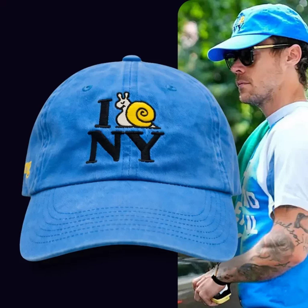 Harry Styles Pleasing I Snail NY Blue Embroidered Hat NYC Pop-Up Merch 2026 Gift For Fans Harry Styles Pleasing I Snail NY Blue Embroidered Hat NYC Pop-Up Merch 2026 Gift For Fans