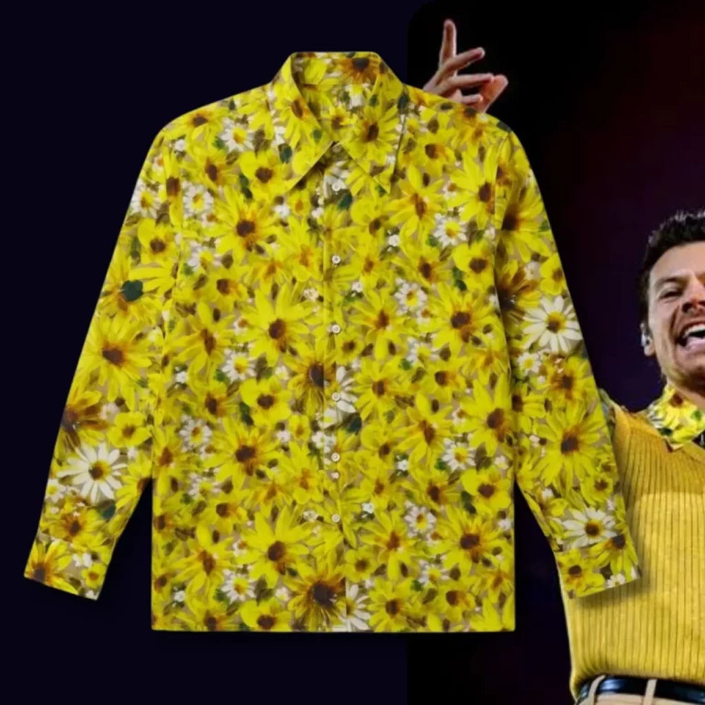 Harry Styles Together Together Tour 2026 NYC Sunflower Long Sleeve Button Up Shirt Fan Merch