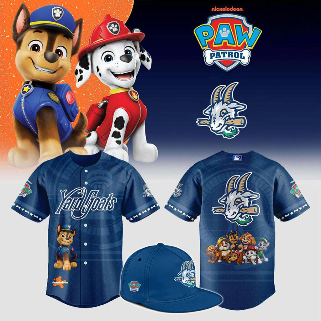 Hartford Yard Goats x Paw Patrol Night Baseball Jersey Goats Merch Presents For Basketball Fans