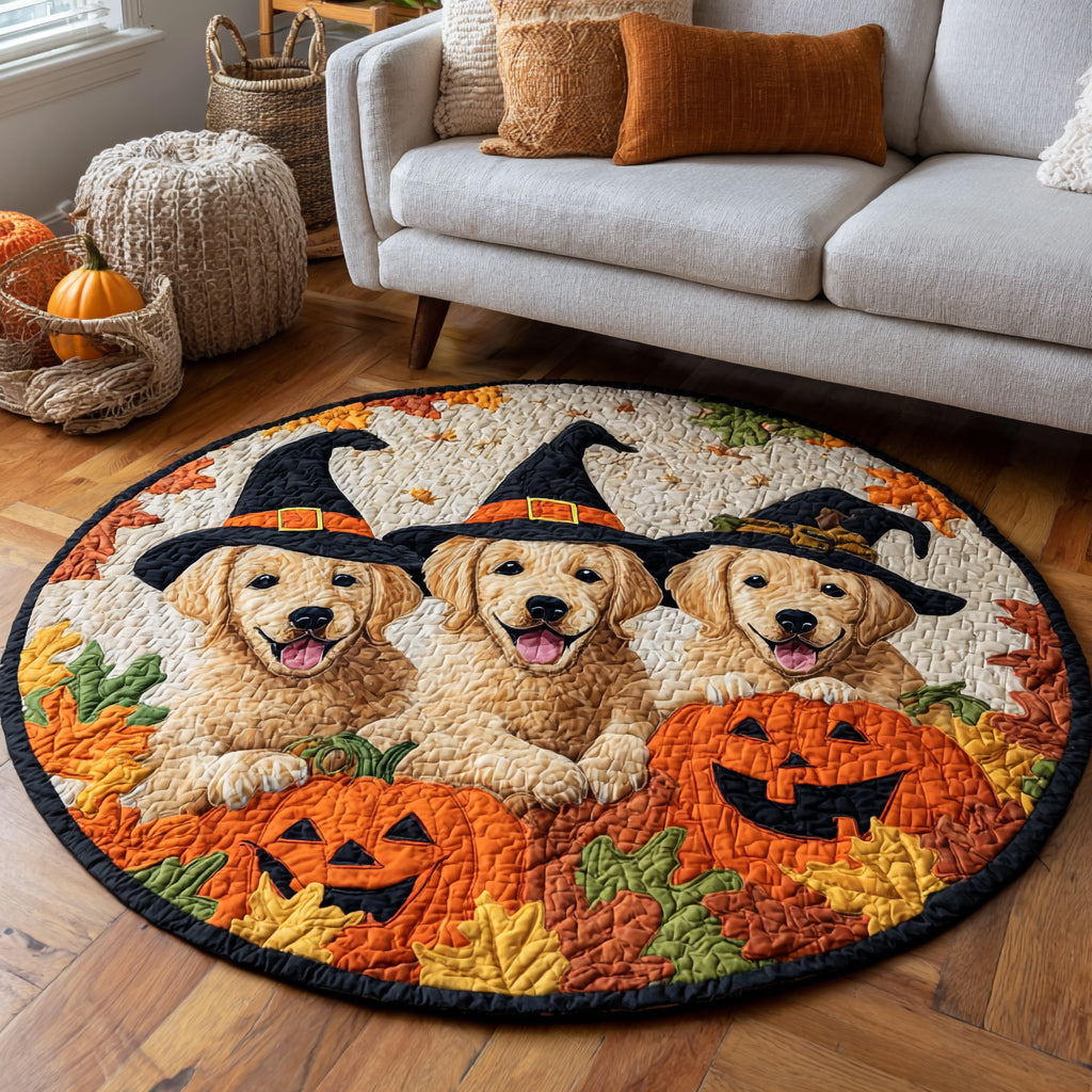 Harvest Golden Retriever Quilted Round Mat Home Decor Styles Unique Halloween Gifts Harvest Golden Retriever Quilted Round Mat Home Decor Styles Unique Halloween Gifts