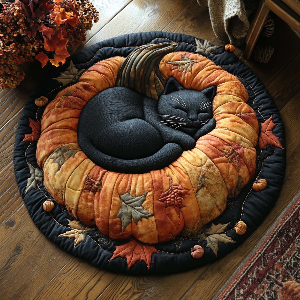 Harvest Nap Quilted Round Mat Cozy Halloween Decor Halloween Presents