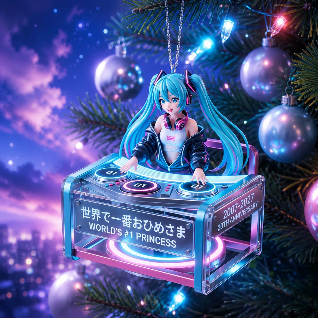 Hatsune Miku 2007-2027 20th Anniversary Christmas Ornament Hatsune Miku Merch Xmas Tree Decor