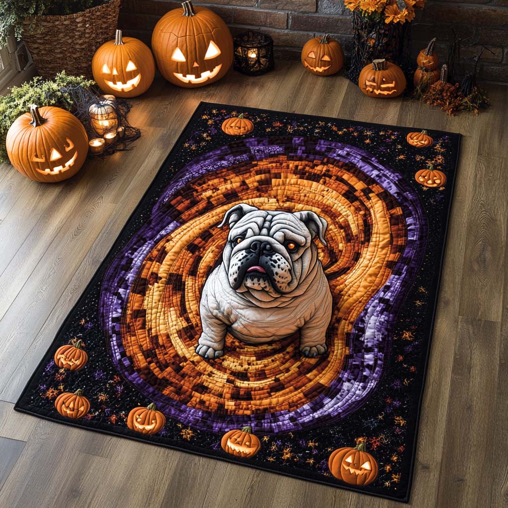 Haunted Galaxy Bulldog Area Rug Scary Area Rugs Halloween Gifts For Family