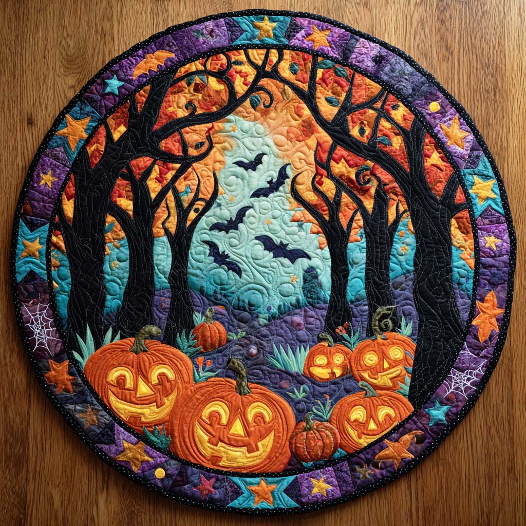Haunted Glow Quilted Round Mat Spooky Living Room Ideas Presents For New House