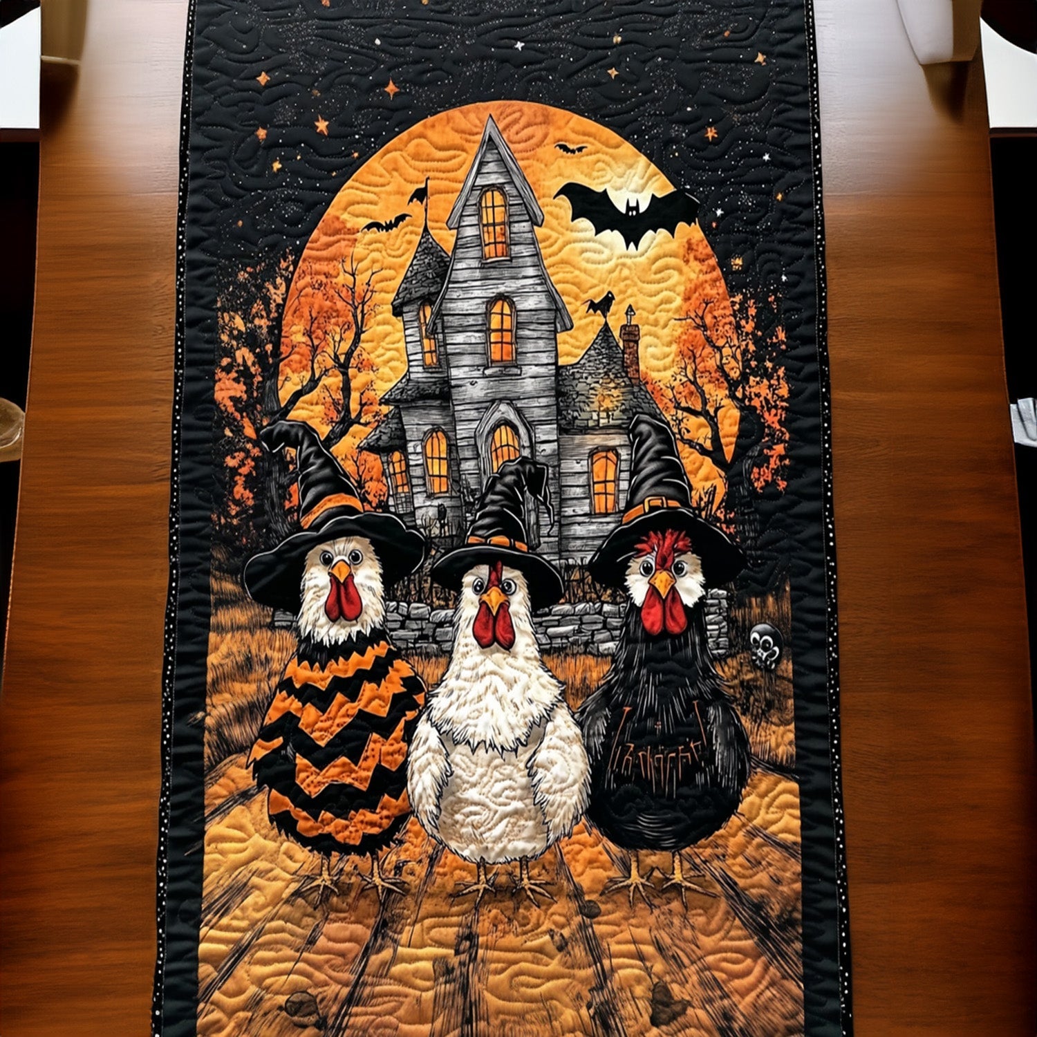 Haunted Harvest Quilted Table Runner Cool Table Runner Halloween Family Gifts Haunted Harvest Quilted Table Runner Cool Table Runner Halloween Family Gifts