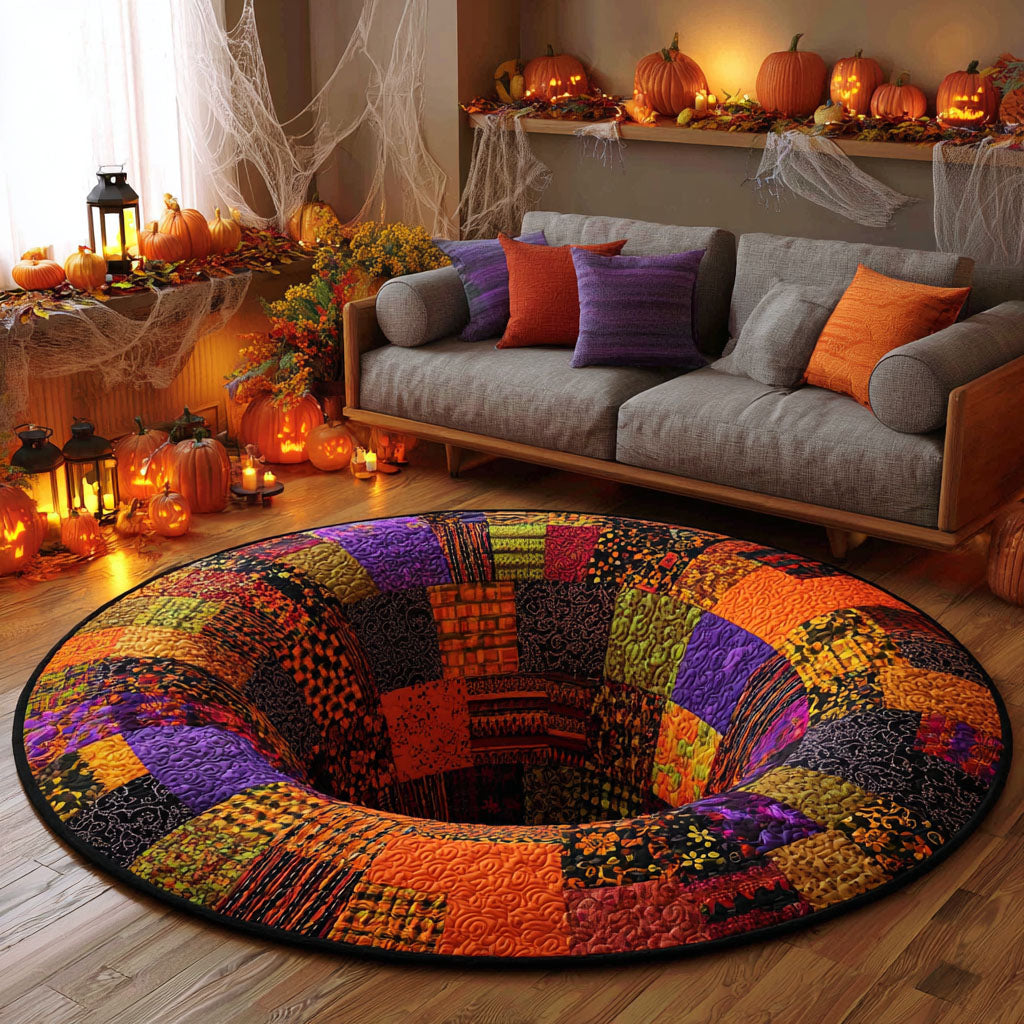 Haunted Patch Quilted Round Mat Living Rooms Ideas Best Halloween Gifts