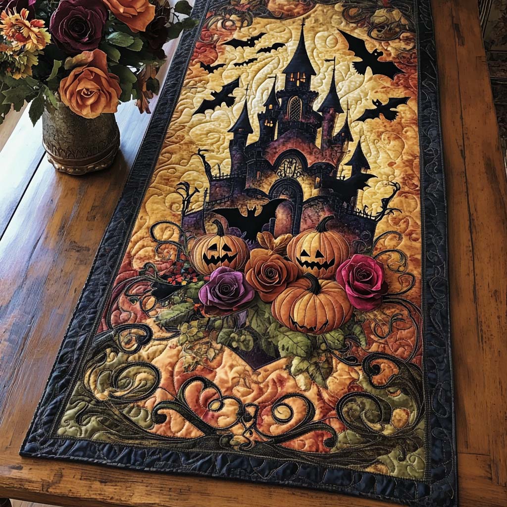Haunted Path Quilted Table Runner Dining Room Table Decor Halloween Present Ideas