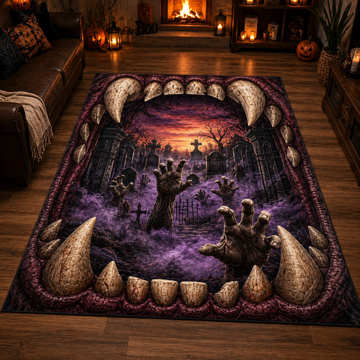 Haunted Rift Area Rug Spooky Rug Halloween Lover Gifts