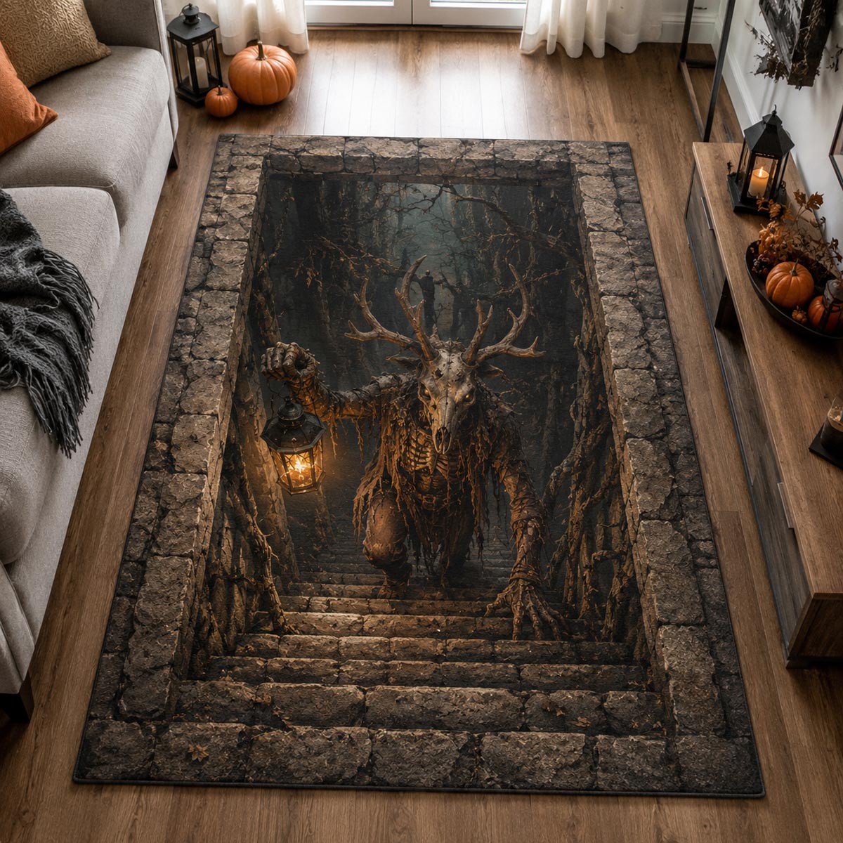 Haunted Stairs Area Rug Witch Decor For Home Good Halloween Gifts