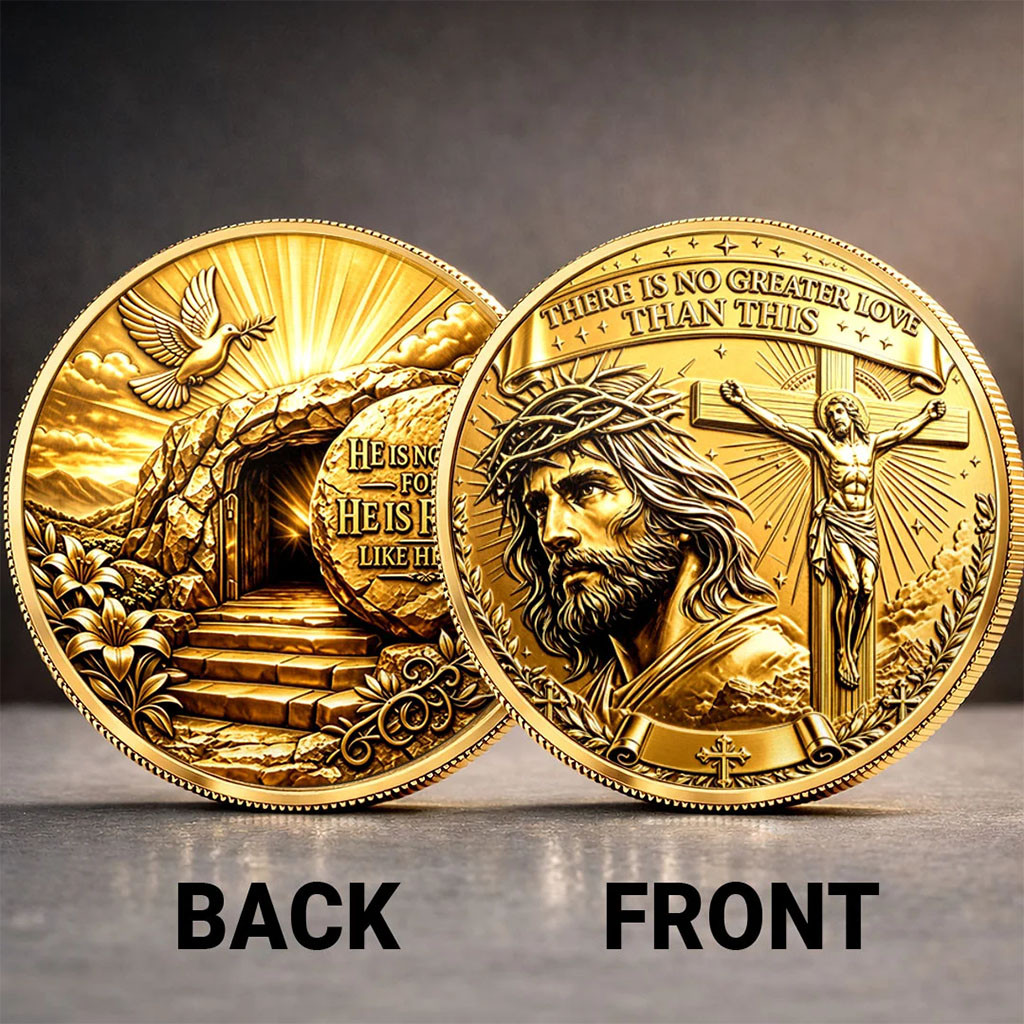 He Is Risen Commemorative Coin Christian Faith Collectible Gifts For Jesus Lovers
