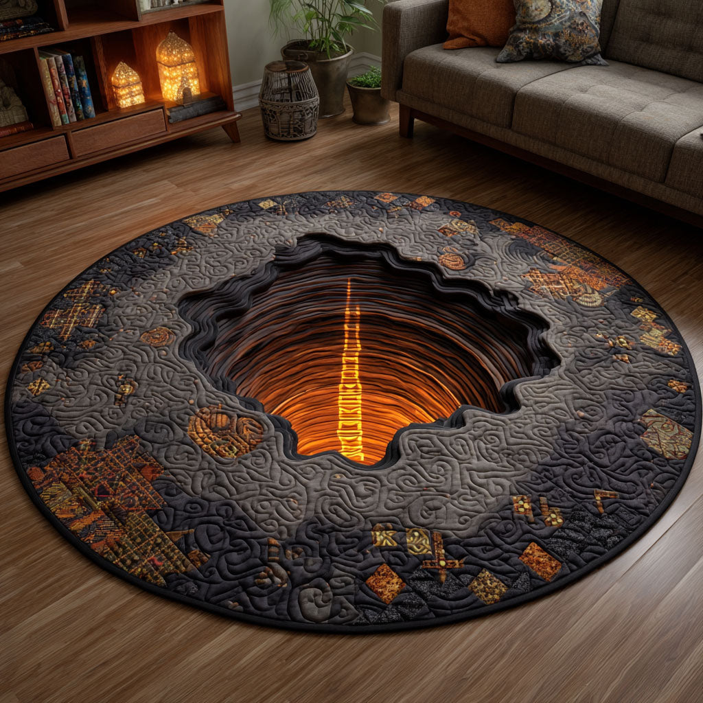 Hell Pit Quilted Round Mat Scary Halloween Home Decor Nice New Home Gifts Hell Pit Quilted Round Mat Scary Halloween Home Decor Nice New Home Gifts