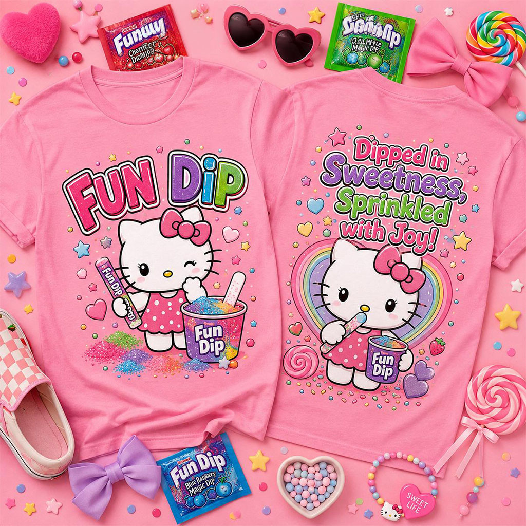 Hello Kitty Fun Dip Sprinkled With Joy Graphic T-Shirt Hello Kitty Merch Gifts For Girlfriend