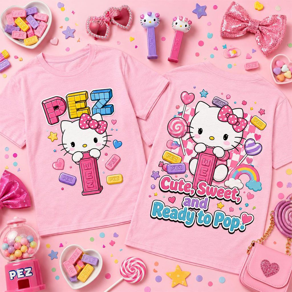 Hello Kitty PEZ Ready To Pop Graphic T-Shirt Hello Kitty Merch Best Gifts For Her