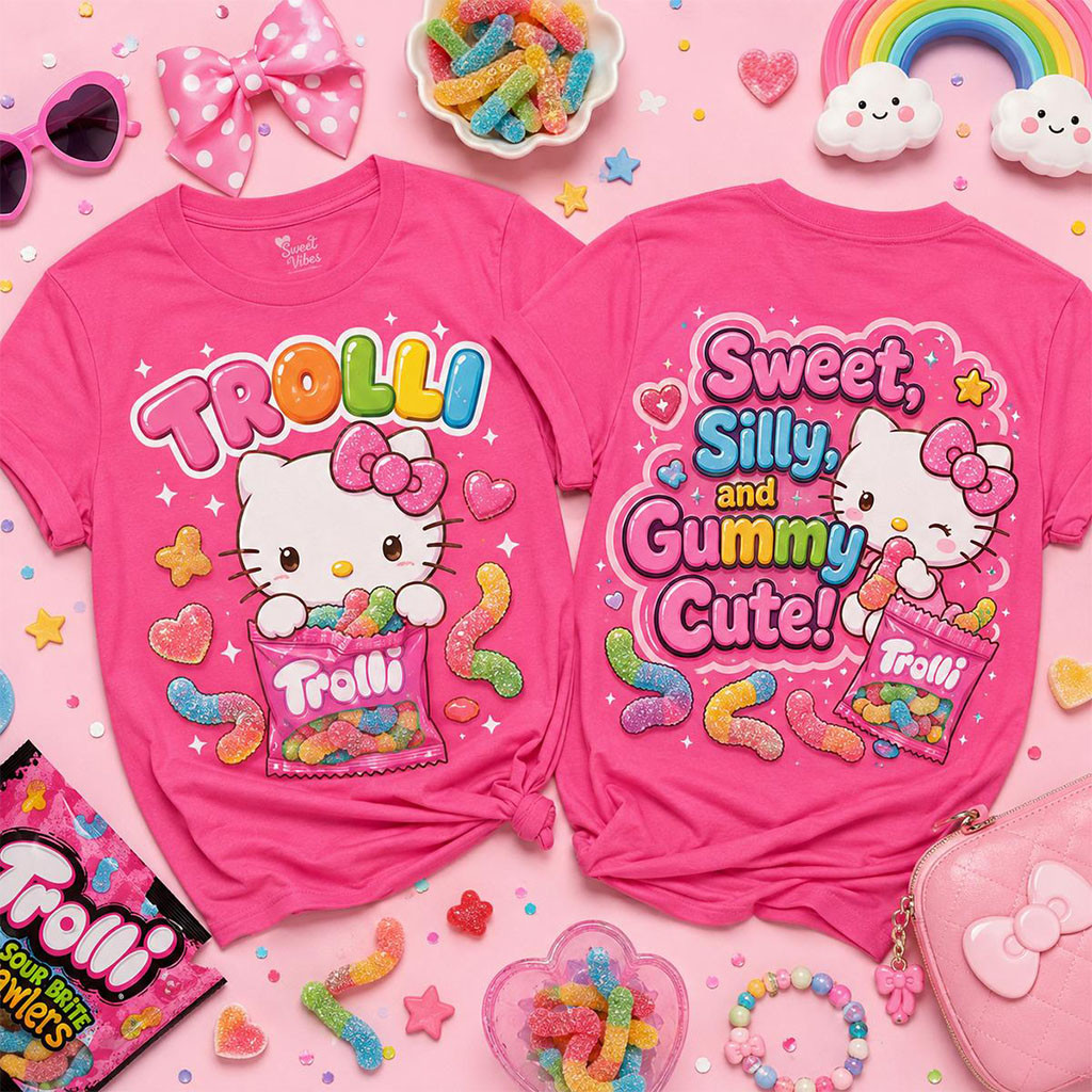 Hello Kitty Trolli Gummy Cute Graphic T-Shirt Hello Kitty Merch Birthday Presents For Her