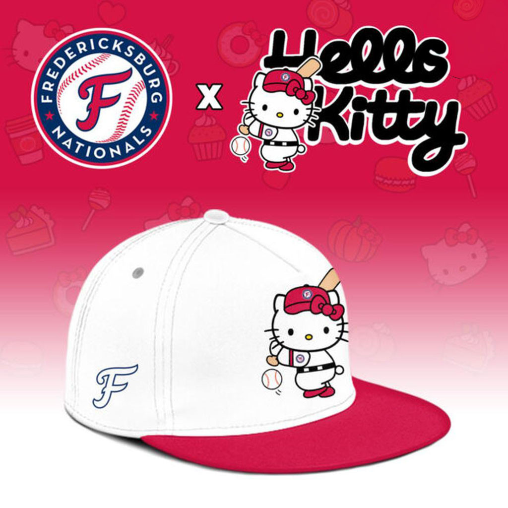 Hello Kitty X Fredericksburg Nationals Snapback Hat Nationals Merch Gift For Baseball Lovers