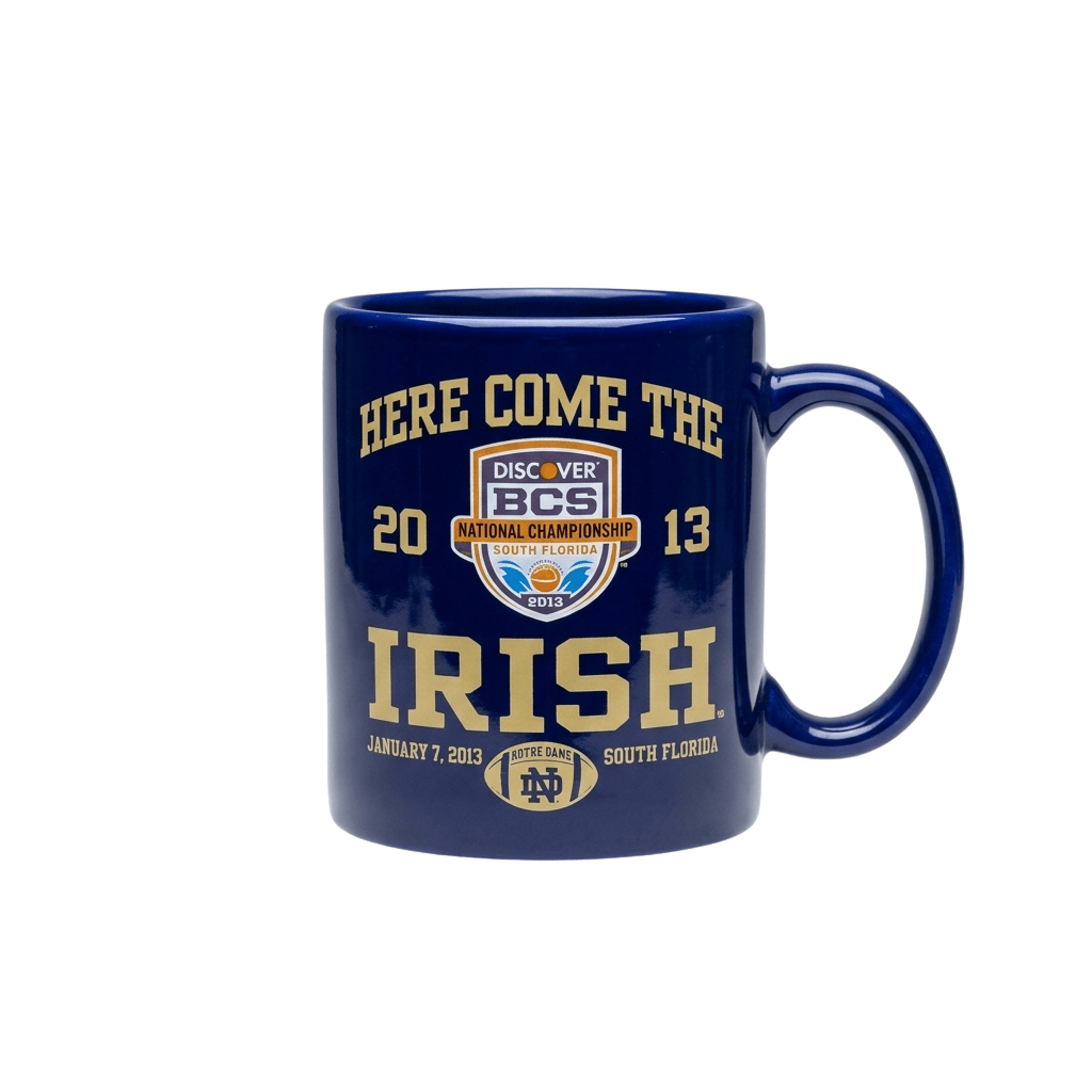 Here Come The Irish Notre Dame Mug Notre Dame Fighting Irish Merch Football Fan Gifts