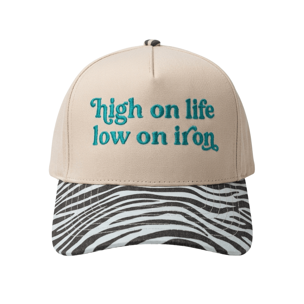High On Life Low On Iron Hat Embroidered Sarcastic Quote Hat Funny Gift For Friends
