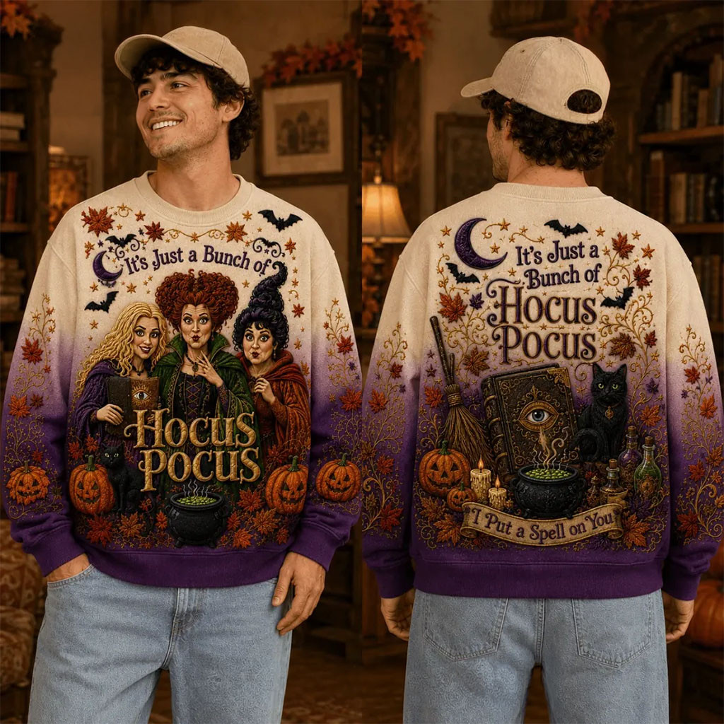 Hocus Pocus It's Just a Bunch of Hocus Pocus Halloween Sweatshirt Witchy Fall Apparel Fan Gift