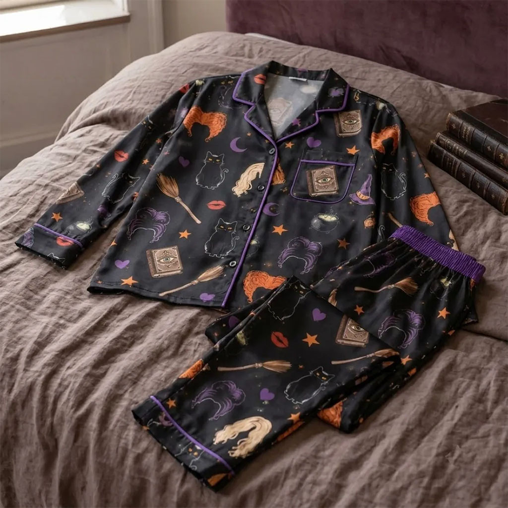 Hocus Pocus Sanderson Sisters Black Pajama Set Hocus Pocus Merch Best Halloween Gift For Her Hocus Pocus Sanderson Sisters Black Pajama Set Hocus Pocus Merch Best Halloween Gift For Her