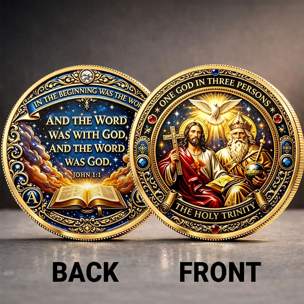 Holy Trinity Commemorative Coin Christian Faith Bible Collectible Gifts For Jesus Lovers