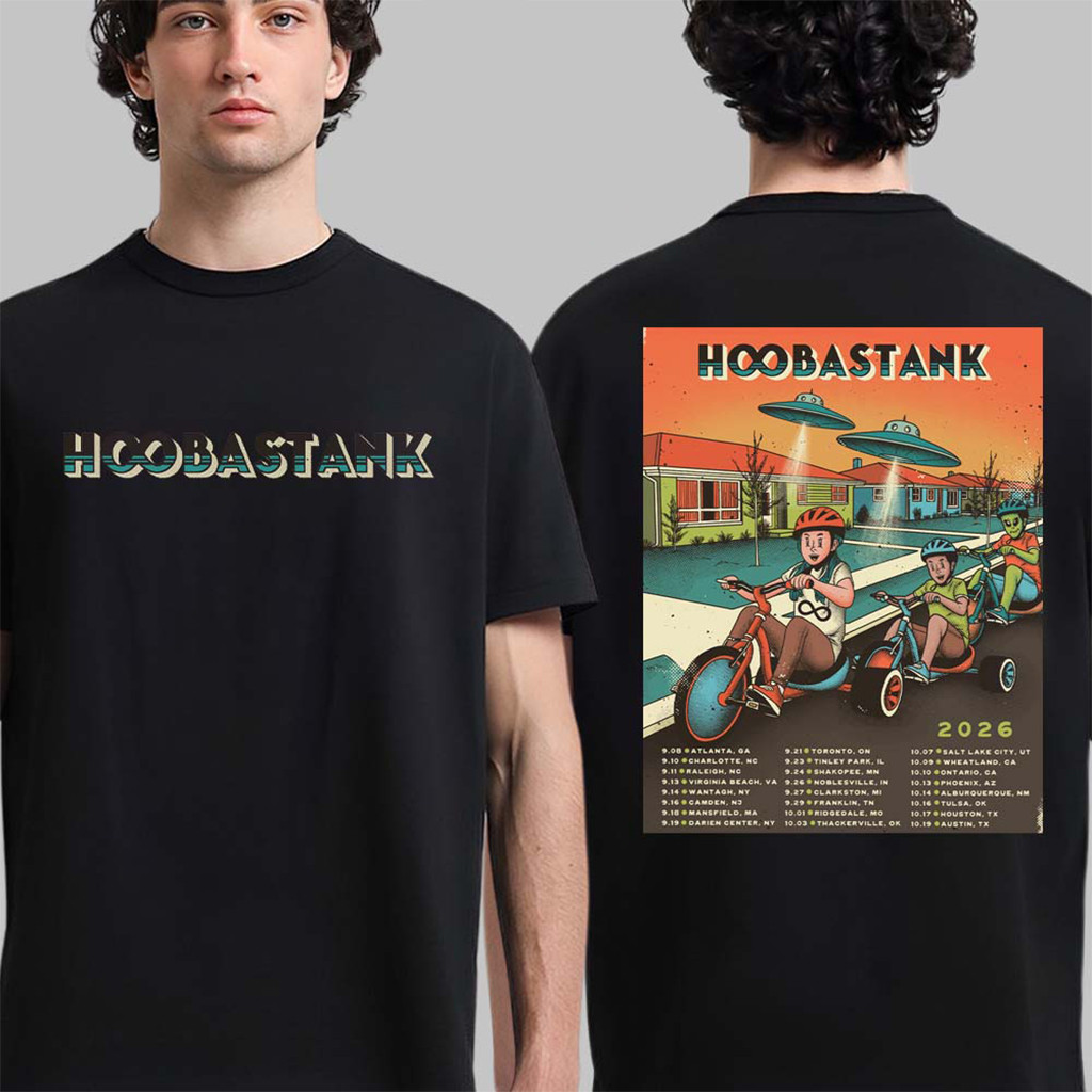 Hoobastank 2026 North America Tour Schedule Dates T-Shirt Hoobastank Merch Fans Gifts