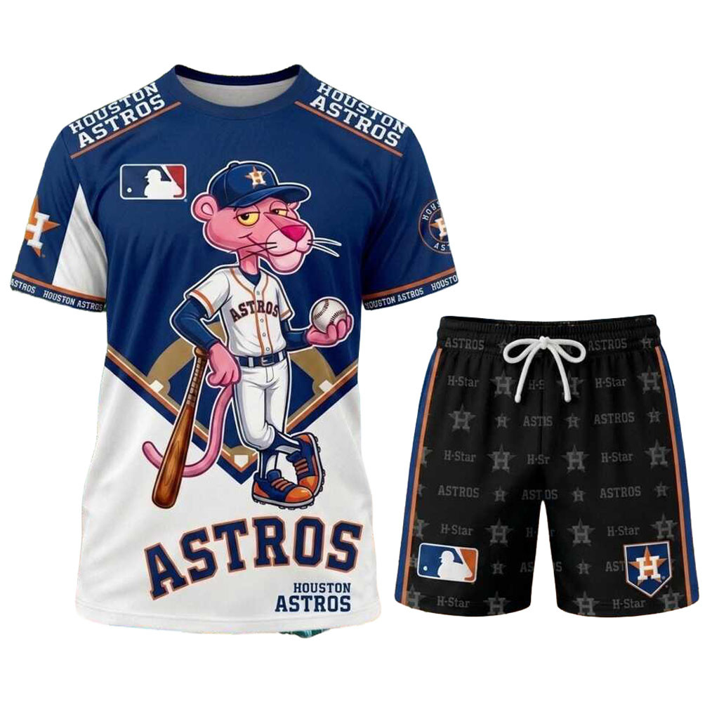 Houston Astros Pink Panther Shirt And Shorts Houston Astros Merch Gifts For Baseball Lovers