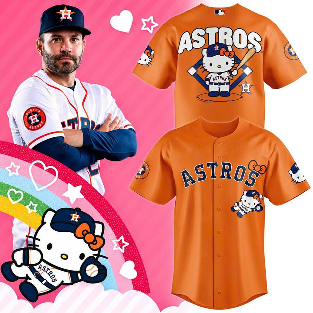 Houston Astros X Hello Kitty 2026 Theme Match Baseball Jersey Houston Astros Merch Cute Gifts Houston Astros X Hello Kitty 2026 Theme Match Baseball Jersey Houston Astros Merch Cute Gifts