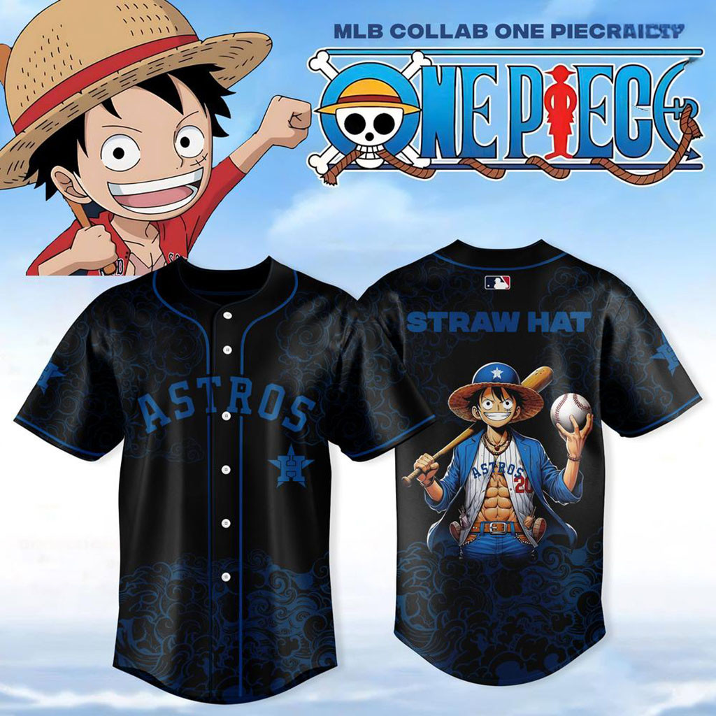 Houston Astros X One Piece Anime Luffy Baseball Jersey Houston Astros Merch Gift For Fans