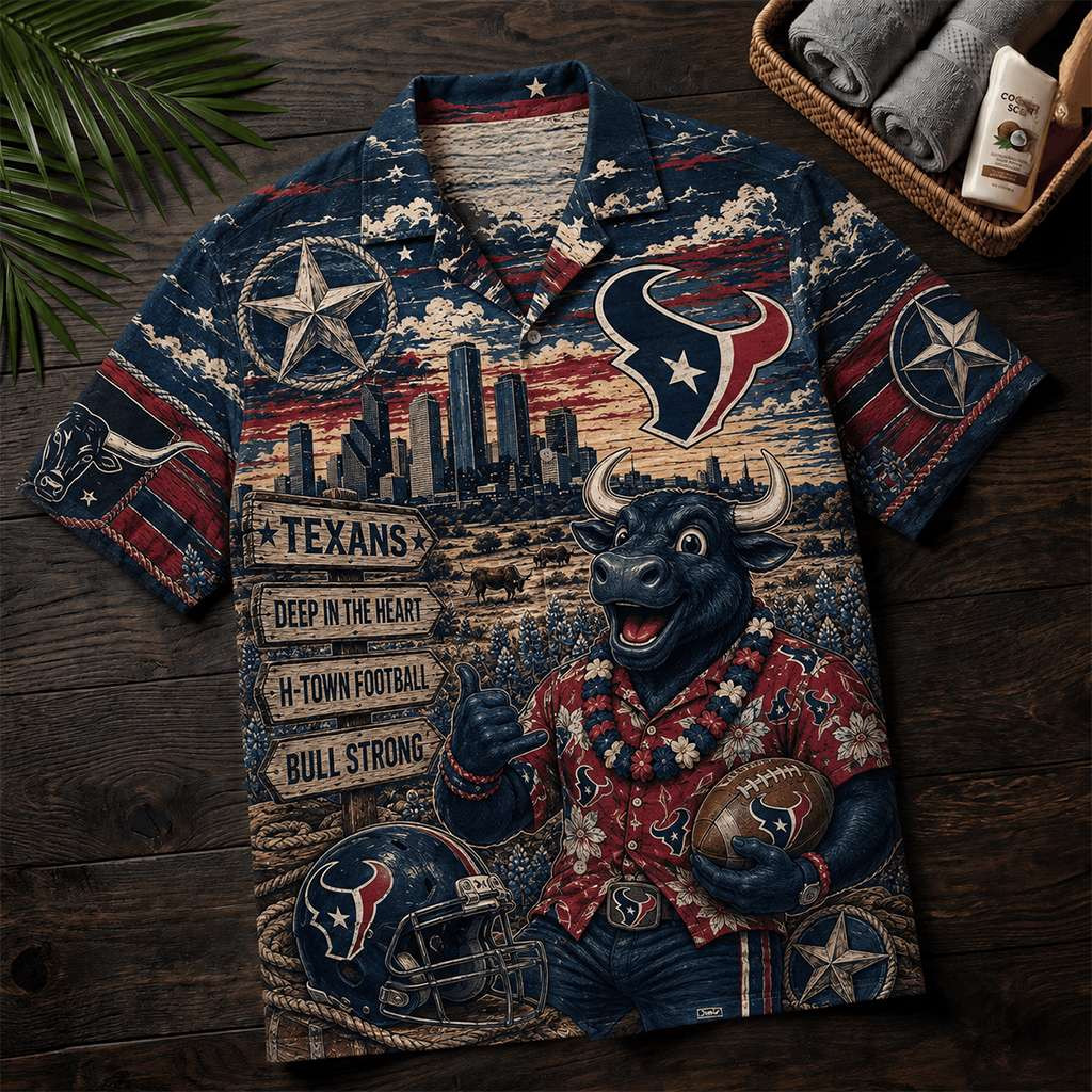Houston Texans Deep In The Heart Hawaiian Shirt Houston Texans Merch Gift For Football Lovers