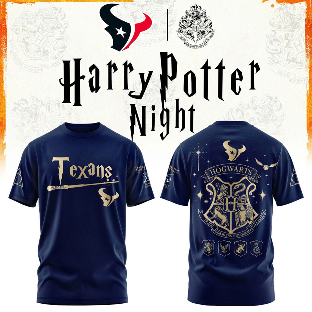 Houston Texans Football Harry Potter 25th Anniversary T-Shirt 2026 Houston Texans Merch Gifts