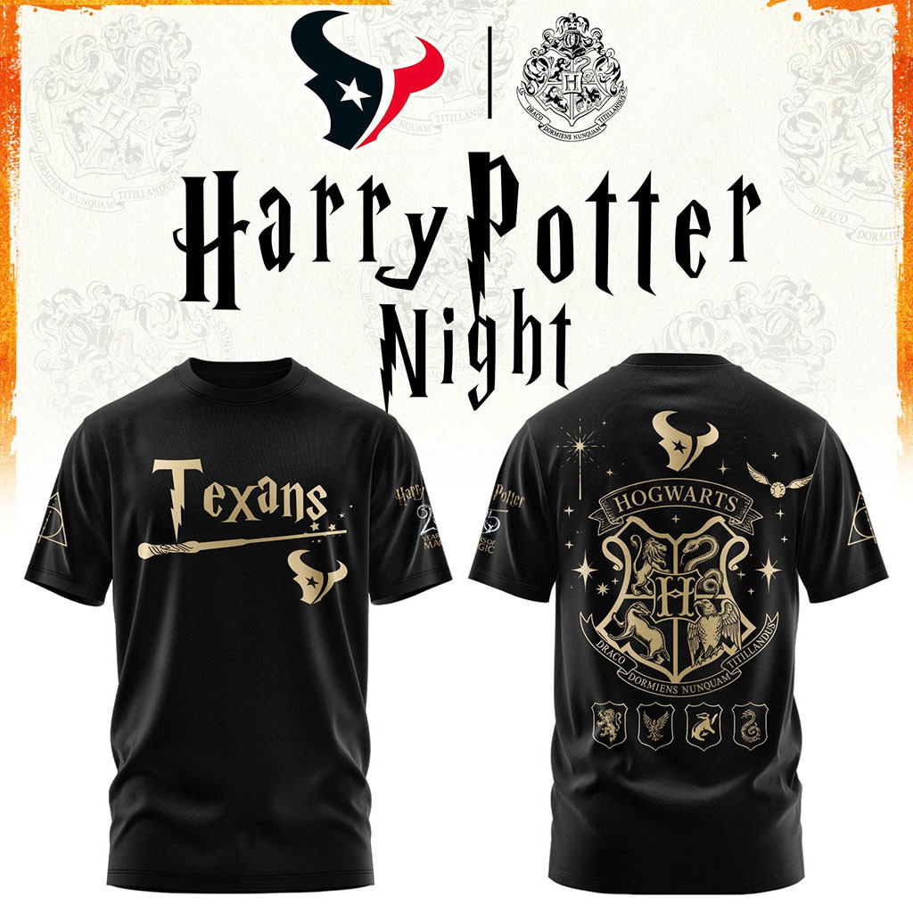 Houston Texans Football Harry Potter 25th Anniversary T-Shirt 2026 Texans Merch Fans Gifts