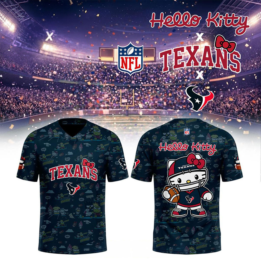 Houston Texans Hello Kitty 2026 x Theme Night Football Jersey Texans Merch Gifts For Fans
