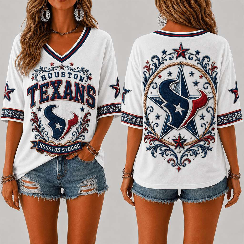Houston Texans V-Neck Shirt Houston Strong Shirt Houston Texans Merch Football Fan Gifts Ideas