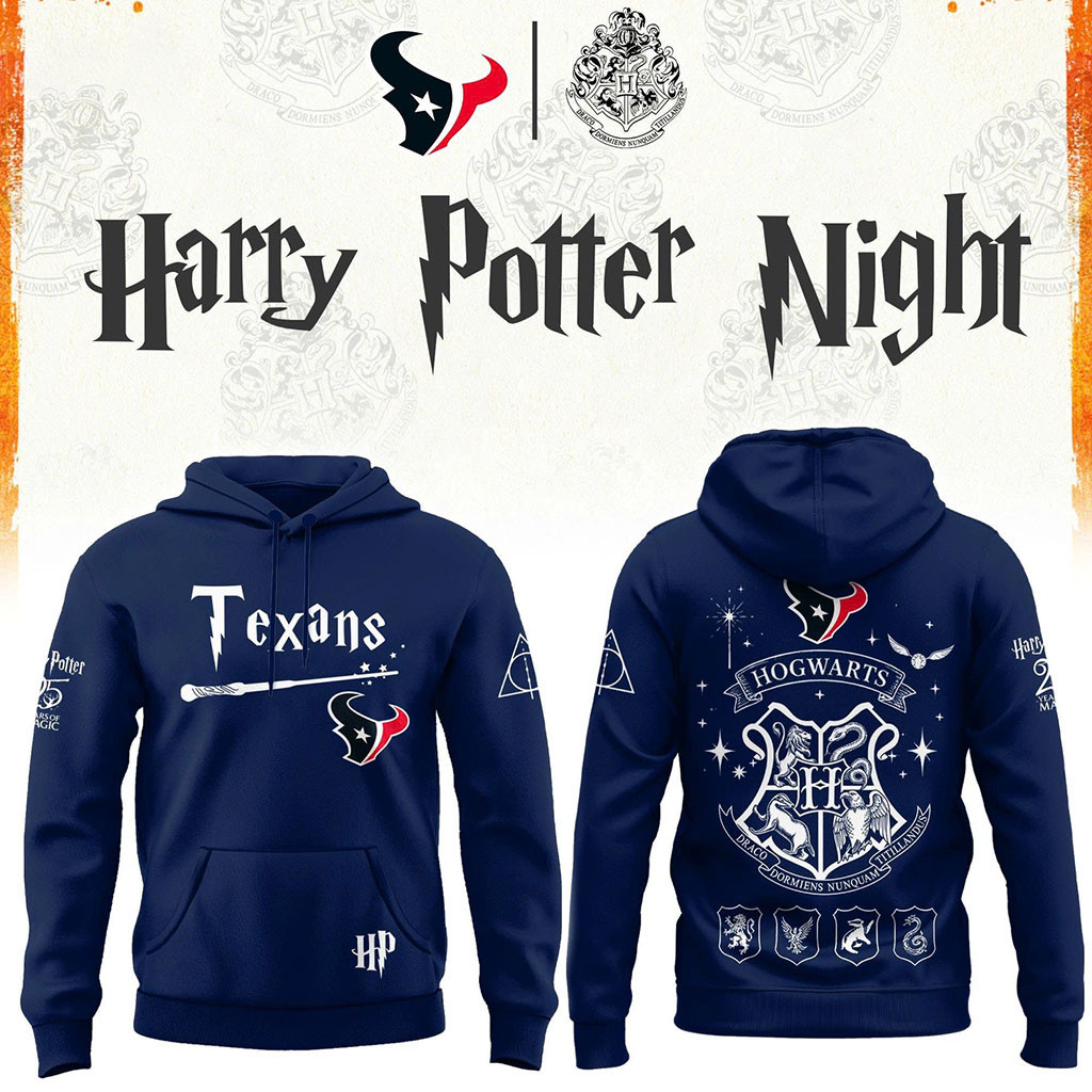Houston Texans x Harry Potter 25th Anniversary Hoodie 2026 Texans Merchandise Fan Gifts
