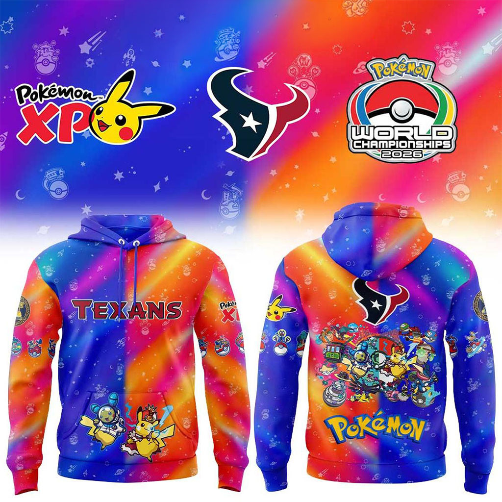 Houston Texans X Pokemon World Championships 2026 Hoodie Houston Texans Merch Pokemon Fan Gift